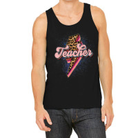 Teacher Leopard Lightning Thunder Western Back To School Tank Top | Artistshot