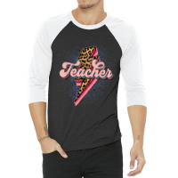 Teacher Leopard Lightning Thunder Western Back To School 3/4 Sleeve Shirt | Artistshot