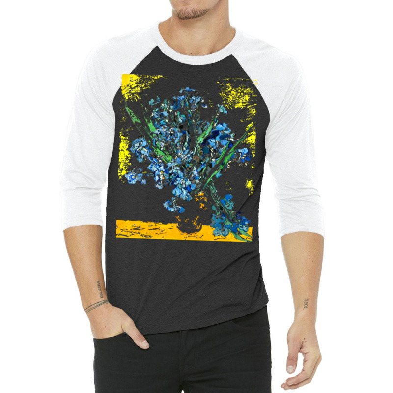 Famous Painting T  Shirt Irises Painting By Van Gogh T  Shirt 3/4 Sleeve Shirt | Artistshot