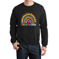 Rainbow Reading Library Books Lover Heart Librarian Gift Crewneck Sweatshirt | Artistshot