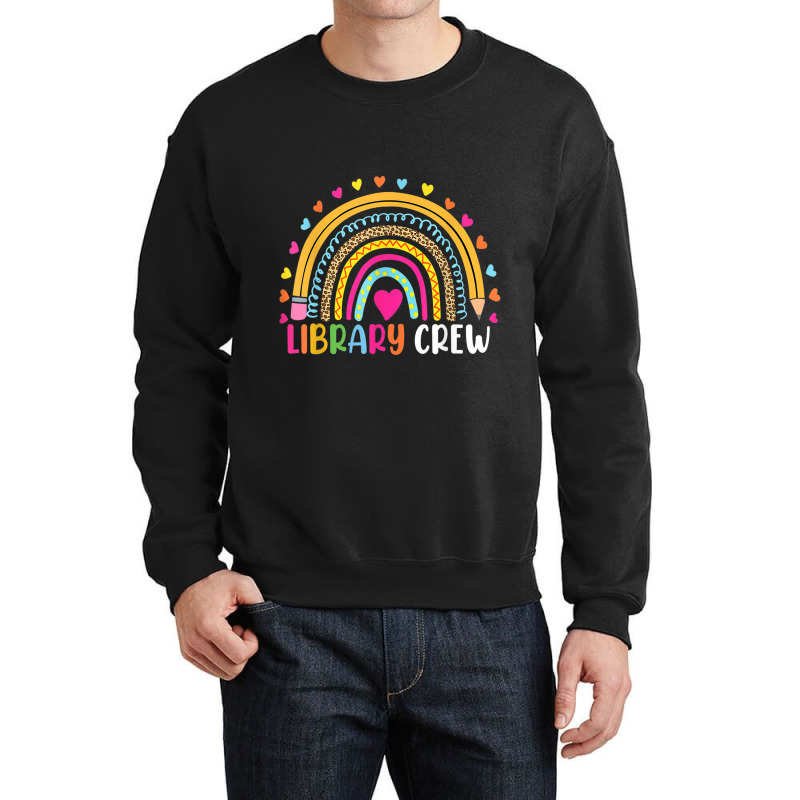 Rainbow Reading Library Books Lover Heart Librarian Gift Crewneck Sweatshirt by BraylonDesign | Artistshot