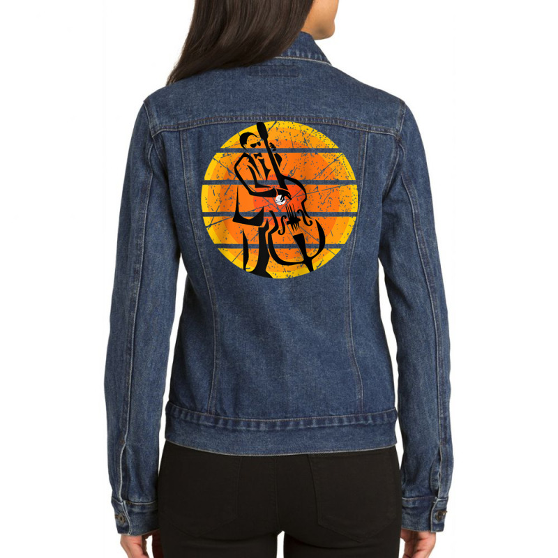 Cello Musician String Instrument Cellist Music Lover Gift Raglan Baseb Ladies Denim Jacket by genze | Artistshot