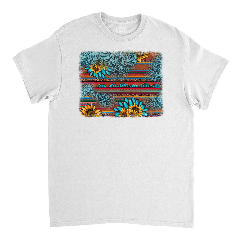 Sunflower Gemstone Serape Background Classic T-shirt | Artistshot