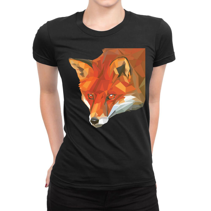 Fox Polygon T  Shirt Fox Polygon Animals T  Shirt Ladies Fitted T-Shirt by bartolettikacey | Artistshot