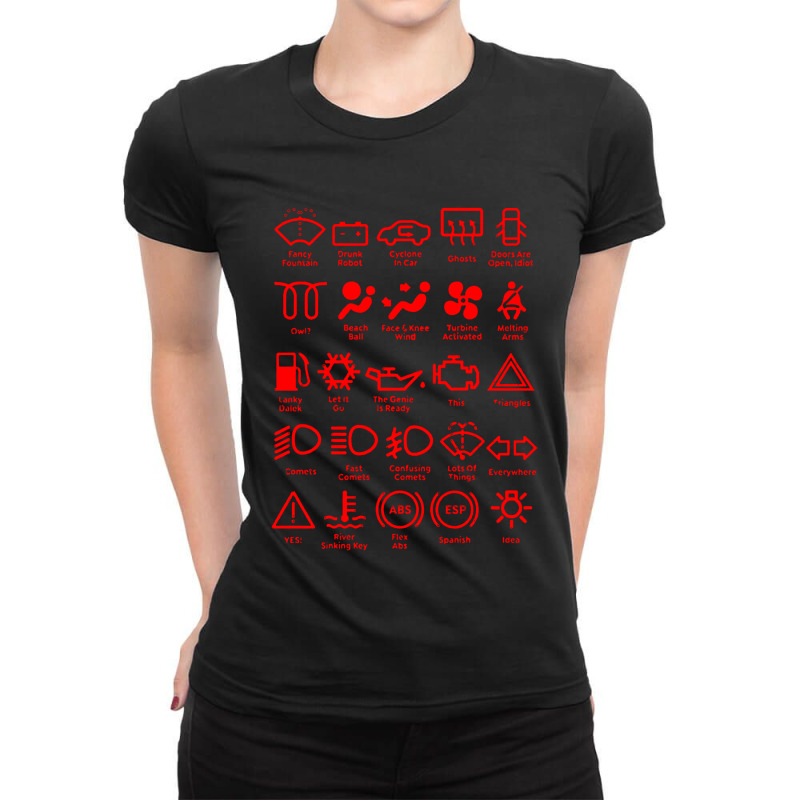 Car Dashboard Lights Ladies Fitted T-Shirt by Bensol | Artistshot