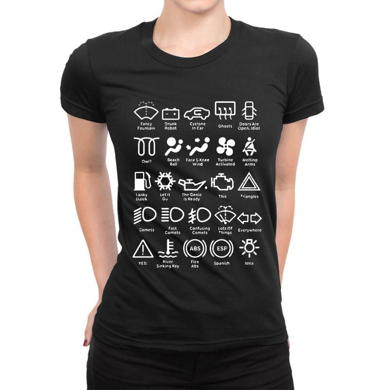 Car Dashboard Lights Ladies Fitted T-Shirt by Bensol | Artistshot