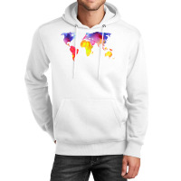 Beautiful Global World Map Watercolor Art Silhouette T Shirt Unisex Hoodie | Artistshot