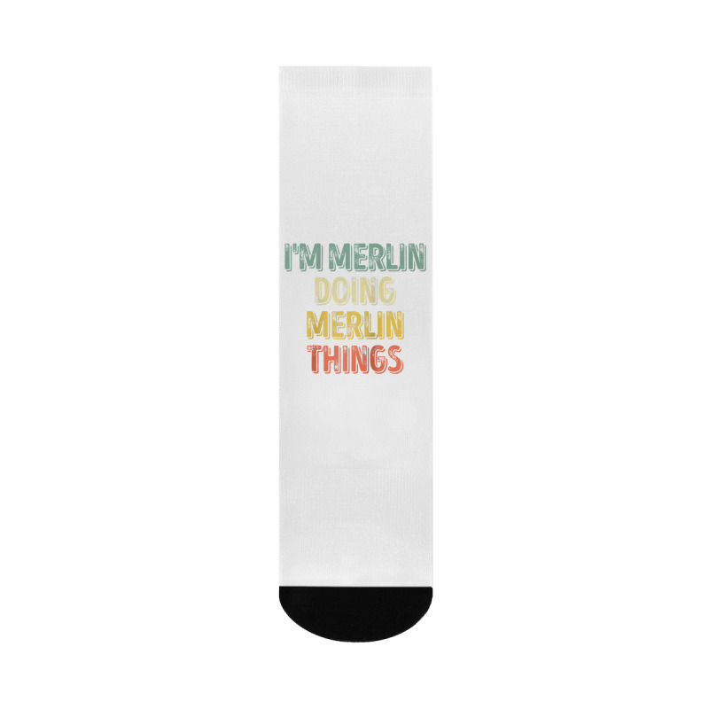 Mens I'm Merlin Doing Merlin Things Shirt Personalized First Name Ragl Crew Socks | Artistshot