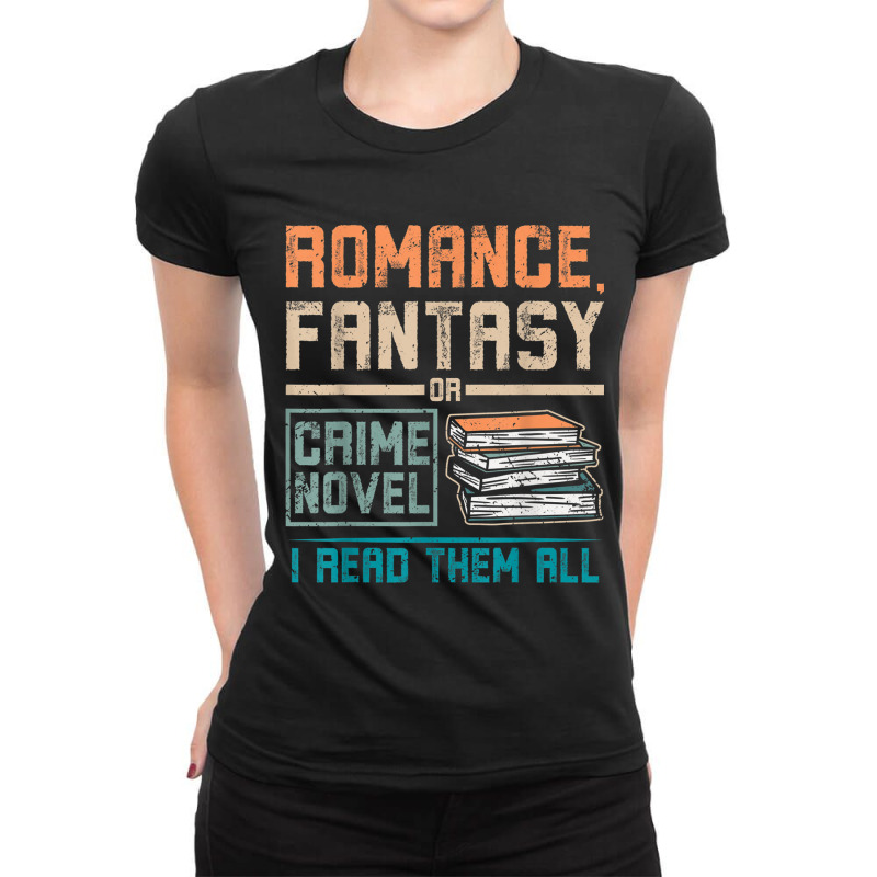 Romance Fantasy Or Crime Novel Reading Ladies Fitted T-Shirt by BraylonDesign | Artistshot