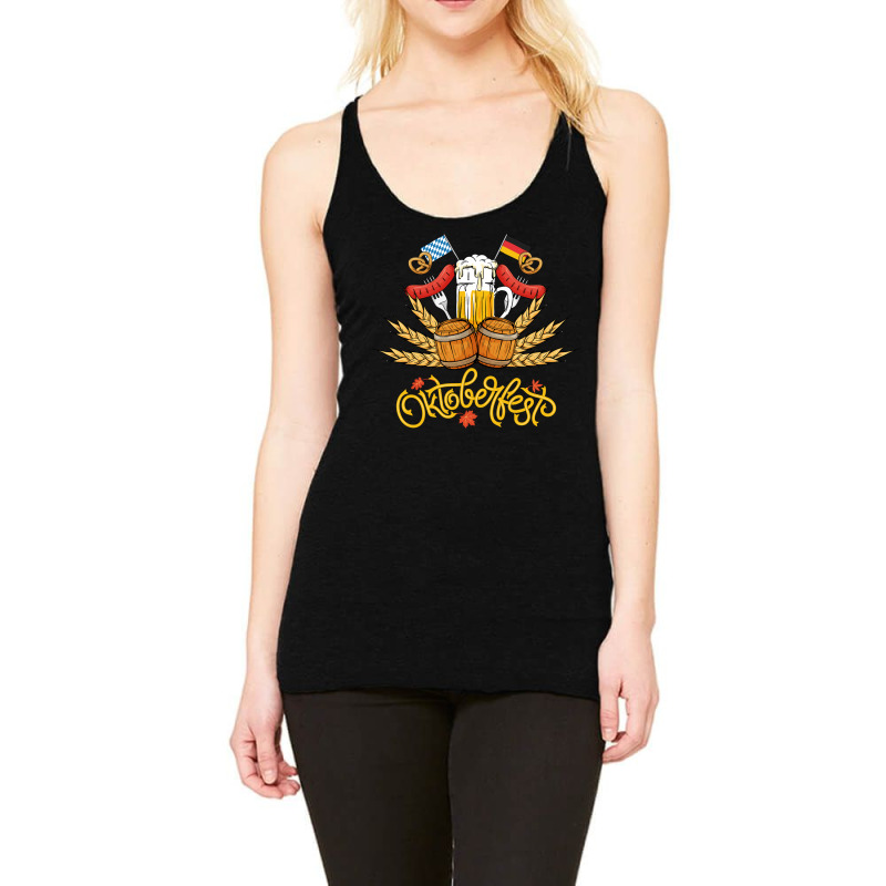 Oktoberfest Ladies Funny Dirndl Beer Bavaria Oktoberfest Sweat Racerback Tank by trokeryth | Artistshot