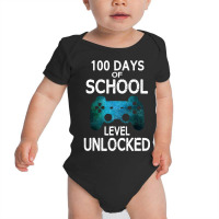 Boys 100 Days Of School Gamer Video Games Level Unlocked Baby Bodysuit | Artistshot