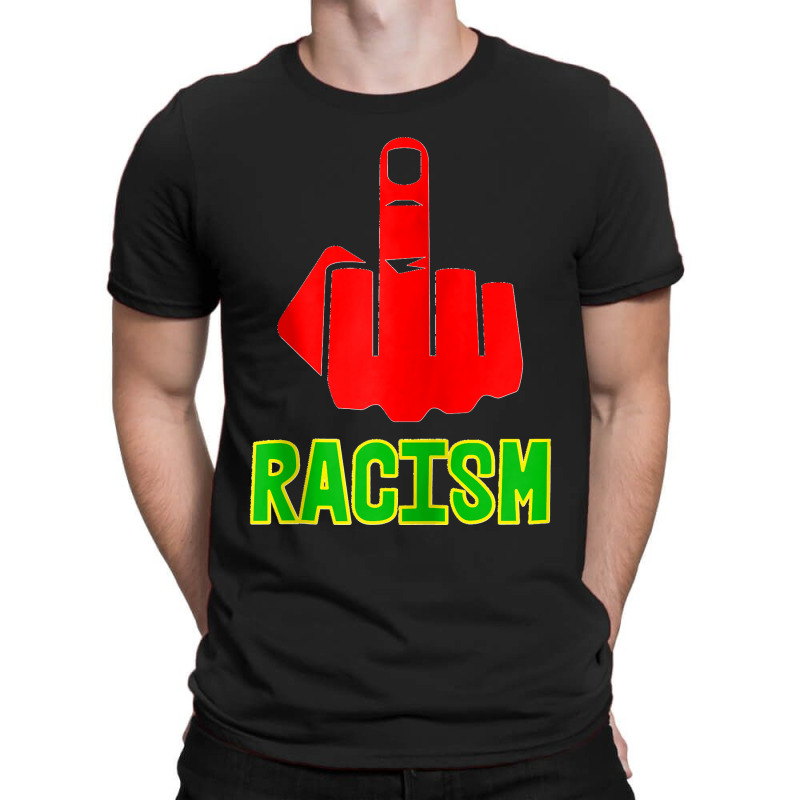 Fck Racism Middle Finger (black Green Yellow) Zip Hoodie T-shirt | Artistshot