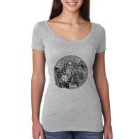 Adult Wolf Coloring Pages Wolf Sun Women's Triblend Scoop T-shirt | Artistshot