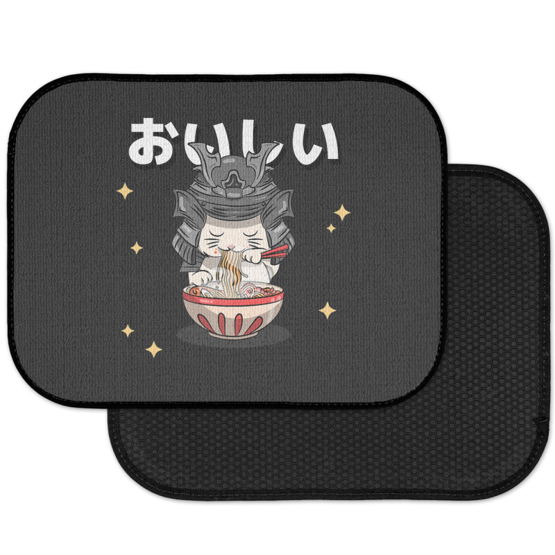 Cute Retro 90s Japanese Kawaii Ramen Samurai Cat Rear Car Mat | Artistshot