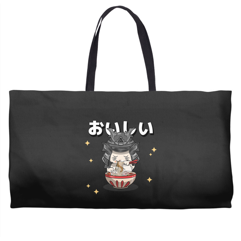 Cute Retro 90s Japanese Kawaii Ramen Samurai Cat Weekender Totes | Artistshot