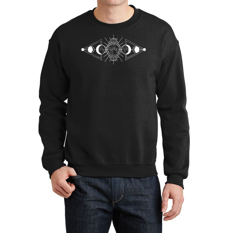 Phases Of The Moon Luna Science Astrology Astronomy Gift Long Sleeve T Crewneck Sweatshirt by genze | Artistshot