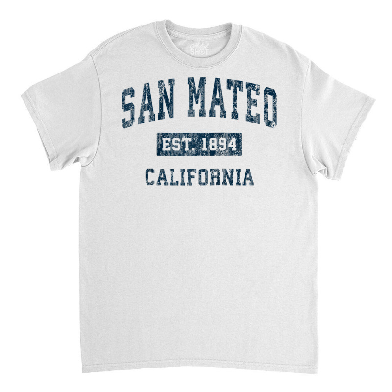 San Mateo California Ca Vintage Sports Design Navy Print Raglan Baseba Classic T-shirt by genze | Artistshot