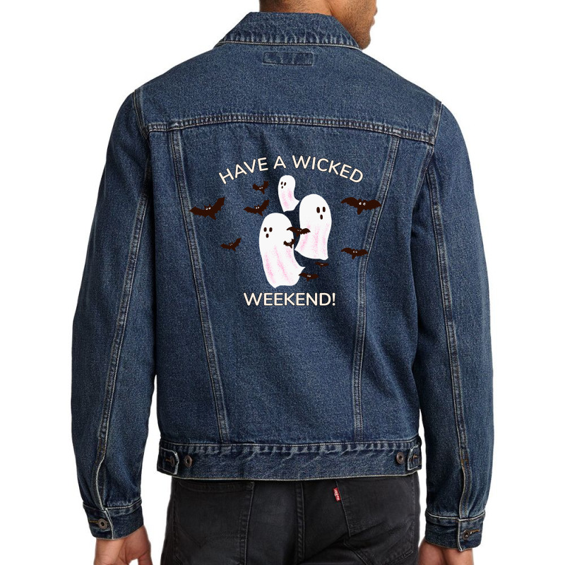 Happy Halloween, Have A Wicked Weekend Men Denim Jacket | Artistshot