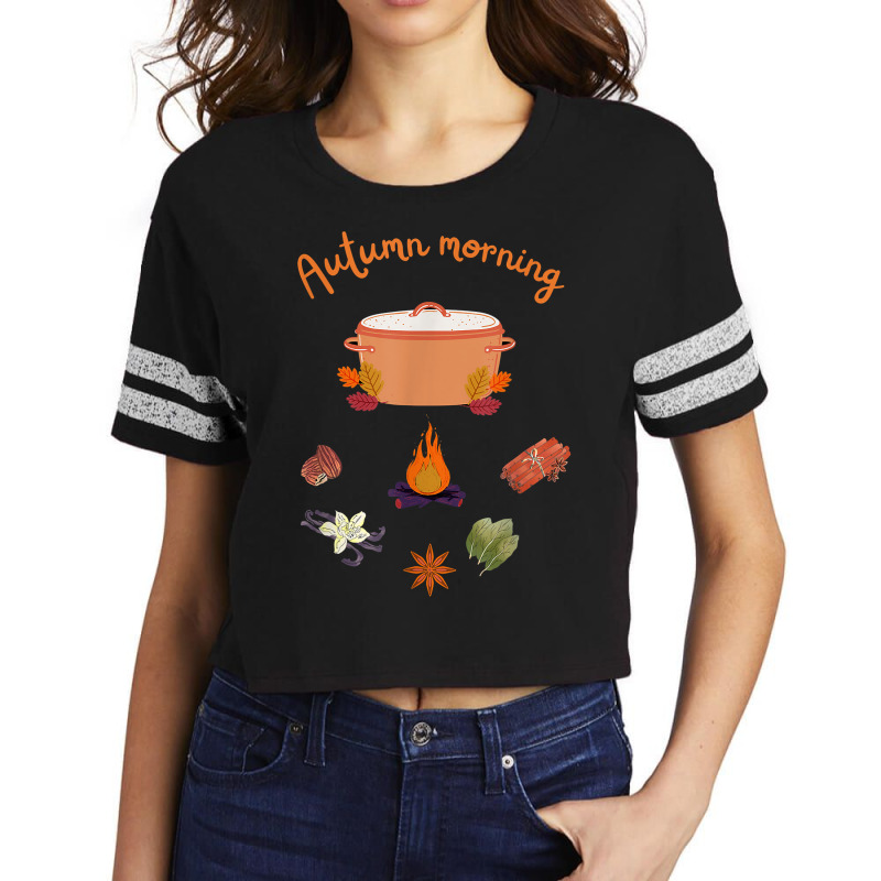 Autumn Morning Simmer Pot For Witches And Wiccans T Shirt Scorecard Crop Tee | Artistshot