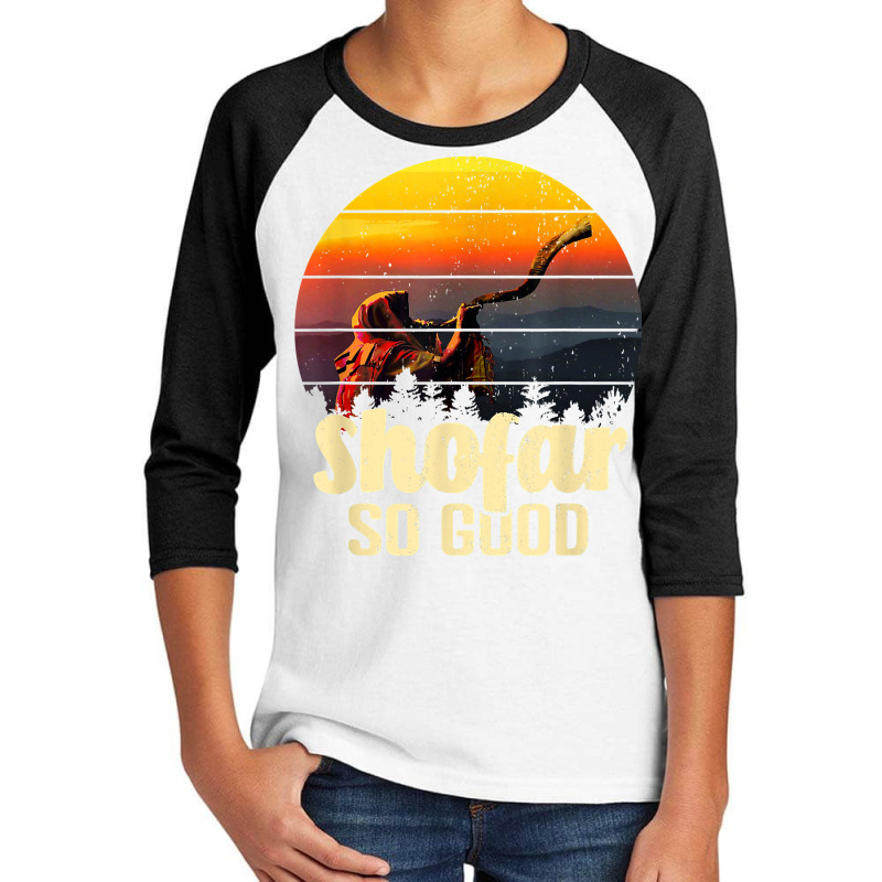 Shofar So Good Vintage Sunset Funny Rosh Hashanah T Shirt Youth 3/4 Sleeve | Artistshot