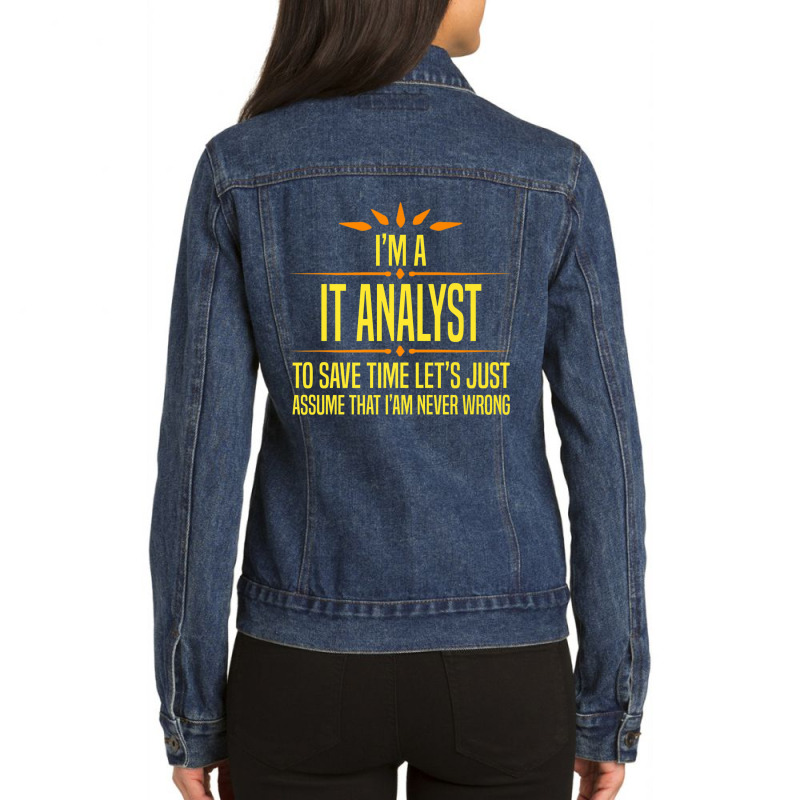 Im A It Analyt Premium T Shirt Ladies Denim Jacket by cm-arts | Artistshot