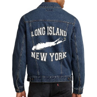 Trendy Long Island New York Varsity Letter Tank Top Men Denim Jacket | Artistshot