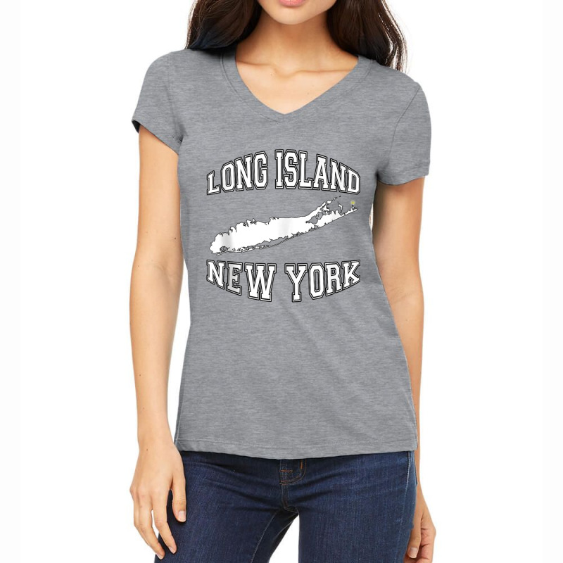 Trendy Long Island New York Varsity Letter Tank Top Women's V-Neck T-Shirt by cm-arts | Artistshot