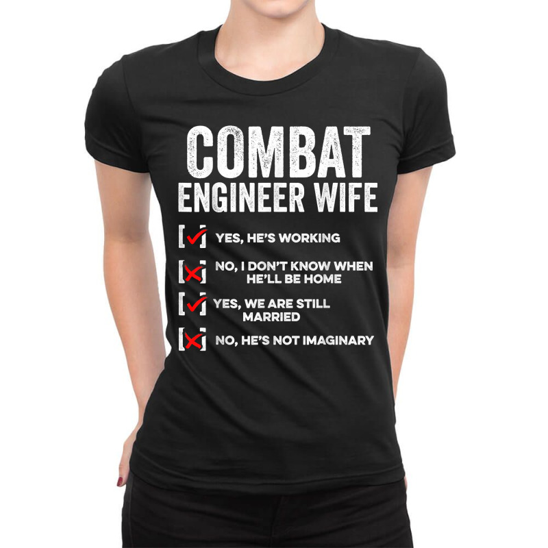 Combat Engineer Wife Usa Military Sapper T Shirt Ladies Fitted T-Shirt by pilusoekyokeln | Artistshot