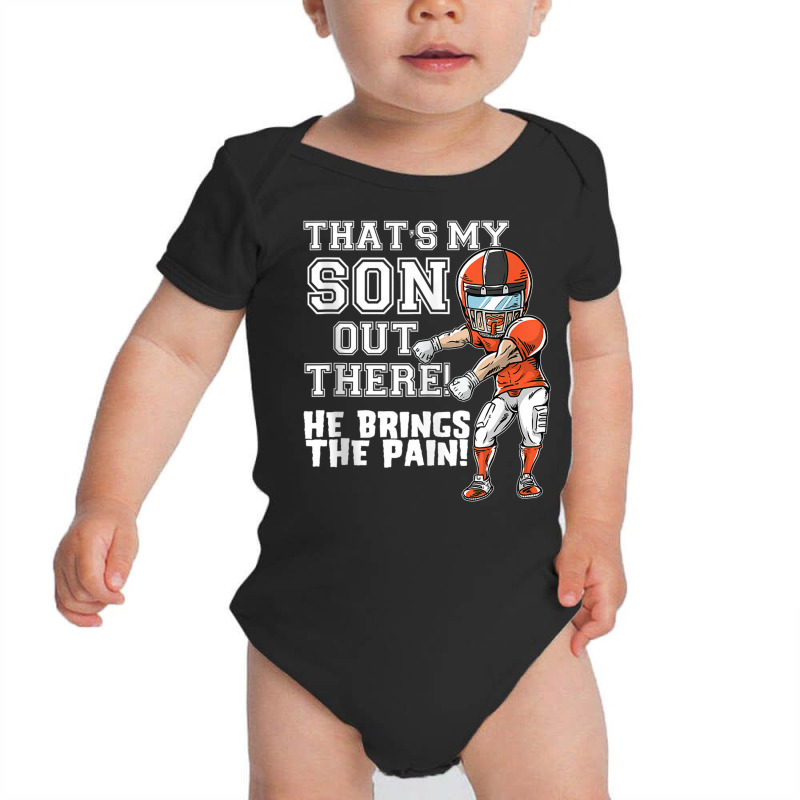 That's My Son Out There Orange Football Mama Dad Tank Top Baby Bodysuit | Artistshot