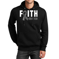 Faith God Fear Brain Tumor Awareness Brain Cancer Warrior T Shirt Unisex Hoodie | Artistshot