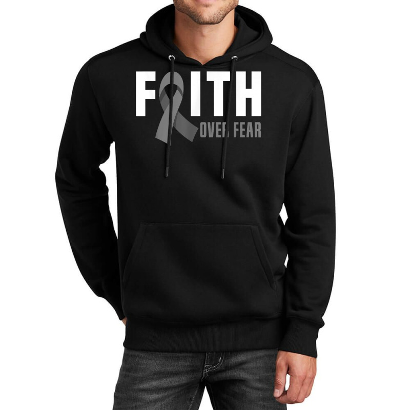 Faith God Fear Brain Tumor Awareness Brain Cancer Warrior T Shirt Unisex Hoodie | Artistshot