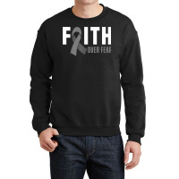 Faith God Fear Brain Tumor Awareness Brain Cancer Warrior T Shirt Crewneck Sweatshirt | Artistshot