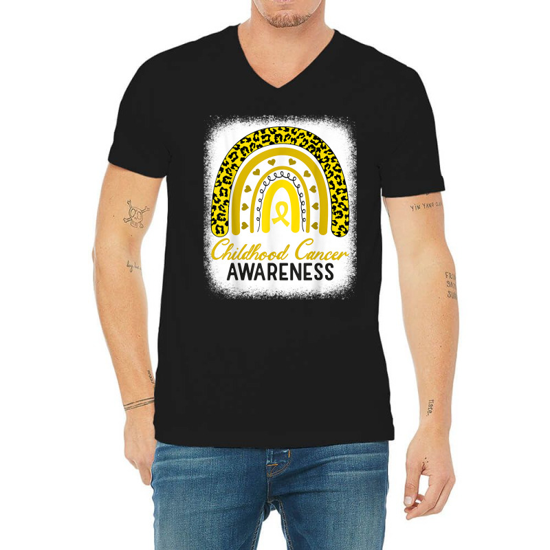 Childhood Cancer Awareness Hope Support Strong Warrior T Shirt V-neck Tee | Artistshot