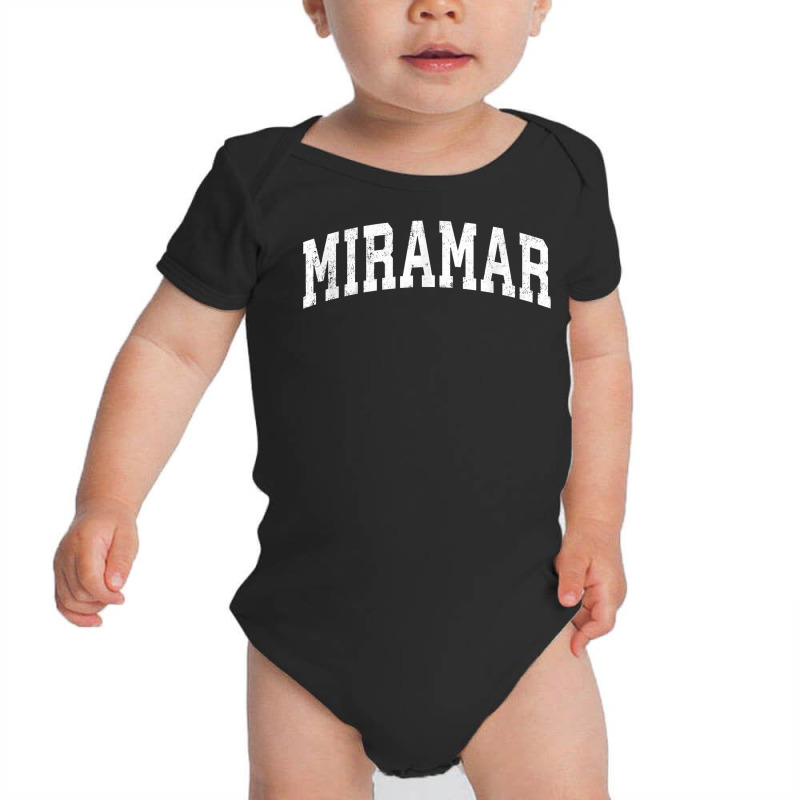 Miramar Florida Fl Vintage Varsity Sports Text T Shirt Baby Bodysuit | Artistshot