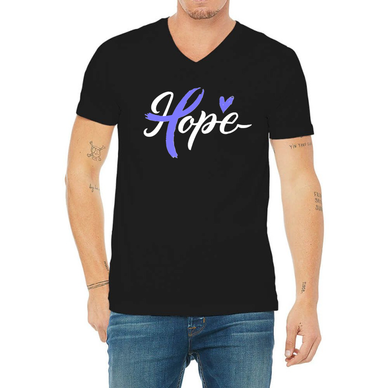 Hope   Esophageal Cancer Suppor  For Esophageal Cancer Premium V-Neck Tee by PamelaJeanBrink | Artistshot