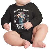 Girls Rock And Roll Music Graphic Novelty Tee & Cool Designs T Shirt Long Sleeve Baby Bodysuit | Artistshot