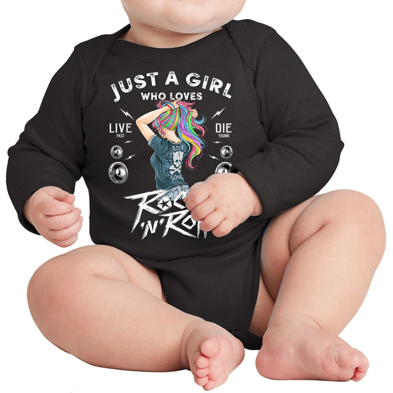 Girls Rock And Roll Music Graphic Novelty Tee & Cool Designs T Shirt Long Sleeve Baby Bodysuit by cm-arts | Artistshot