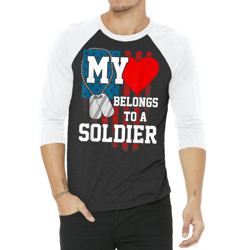 My Heart Belongs To A Soldier Shirt Us Military Soldier T Shirt 3/4 Sleeve Shirt | Artistshot