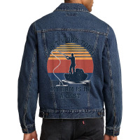 I Can't Work Today My Arm Is In A Cast Fishing Father's Day Men Denim Jacket | Artistshot