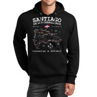 Santiago De Los Caballeros Dominican Republic Map Flag T Shirt Unisex Hoodie | Artistshot