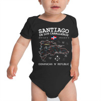 Santiago De Los Caballeros Dominican Republic Map Flag T Shirt Baby Bodysuit | Artistshot