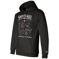 Santiago De Los Caballeros Dominican Republic Map Flag T Shirt Champion Hoodie | Artistshot