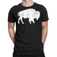 Distressed Buffalo Retro Bison Animal Lover Men Women Dad Tank Top T-shirt | Artistshot