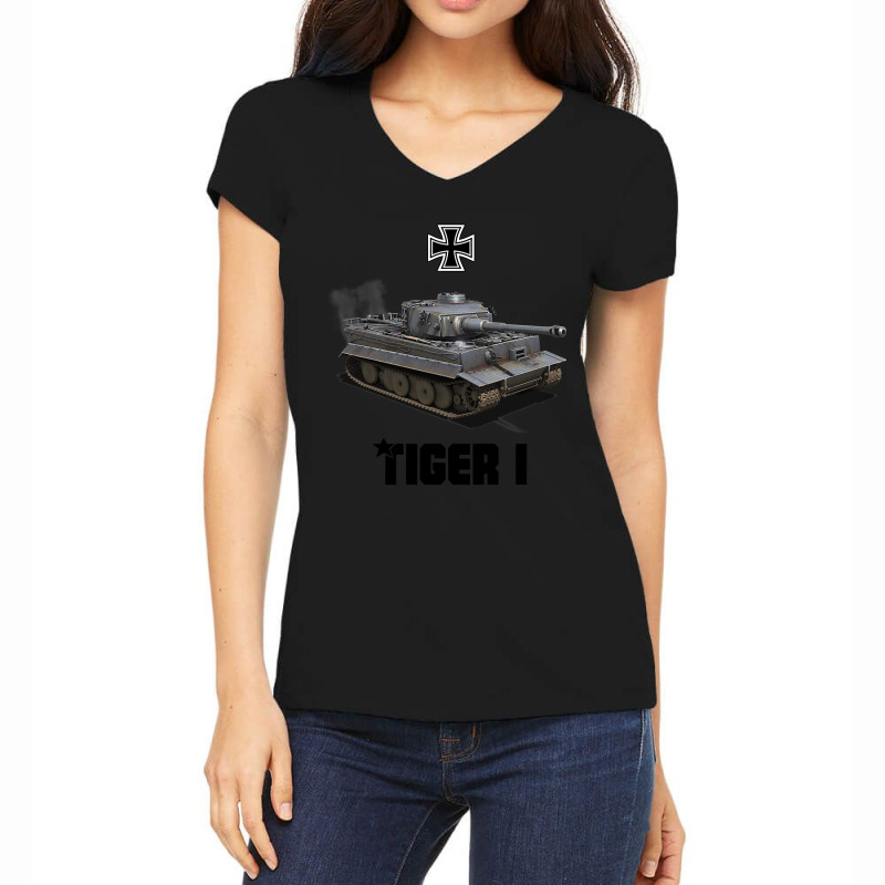 Tiger I German Heavy Tank Ww2 Military Panzerkampfwagen Women's V-Neck T-Shirt by trokeryth | Artistshot