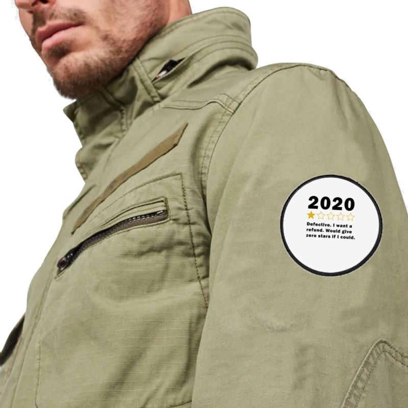 Funny 2020 1 Star Review  Very Bad  Social Distancing Long Sleeve T Sh Round Patch | Artistshot