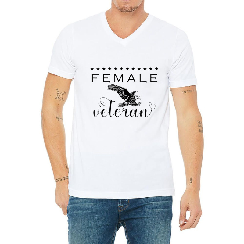 Womens Female Veteran Gift Women Girls Retired Military Soldiers V Nec V-neck Tee | Artistshot