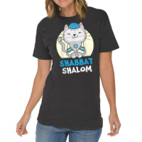 Shabbat Shalom Cat Lover Holy Day Judaism Yom Kippur T Shirt Vintage T-shirt | Artistshot