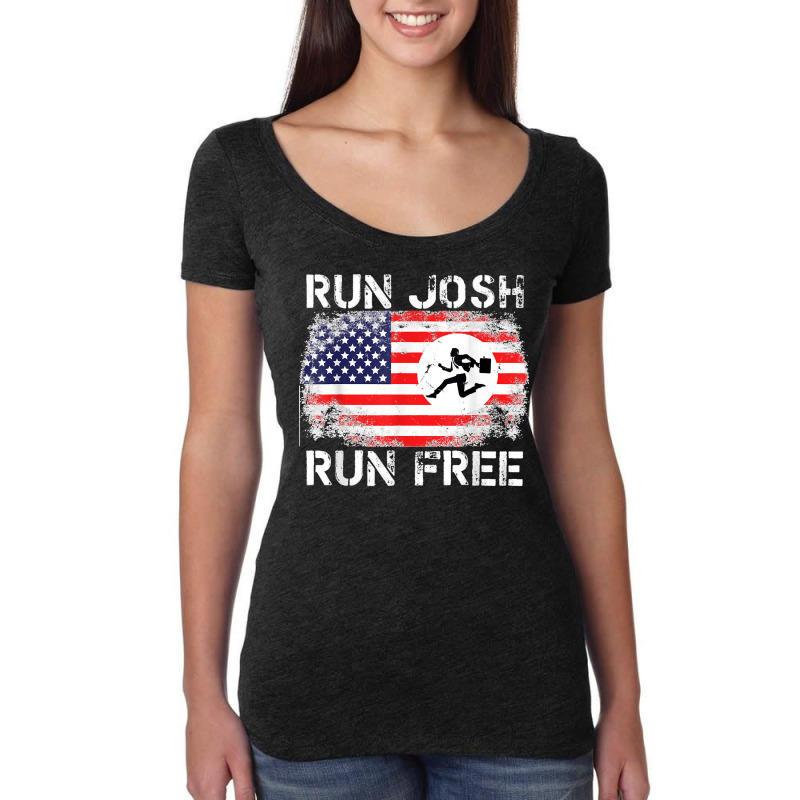 Josh Hawley Run Free Funny Josh Running Flag Us Run Josh Run Women's Triblend Scoop T-shirt by LisaMarieRangel | Artistshot