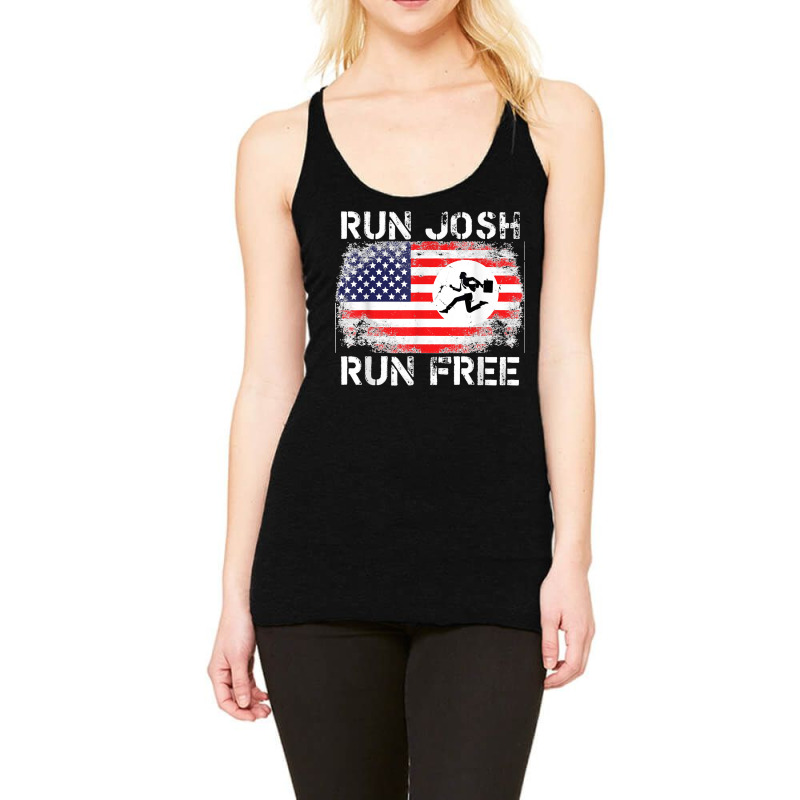 Josh Hawley Run Free Funny Josh Running Flag Us Run Josh Run Racerback Tank by LisaMarieRangel | Artistshot