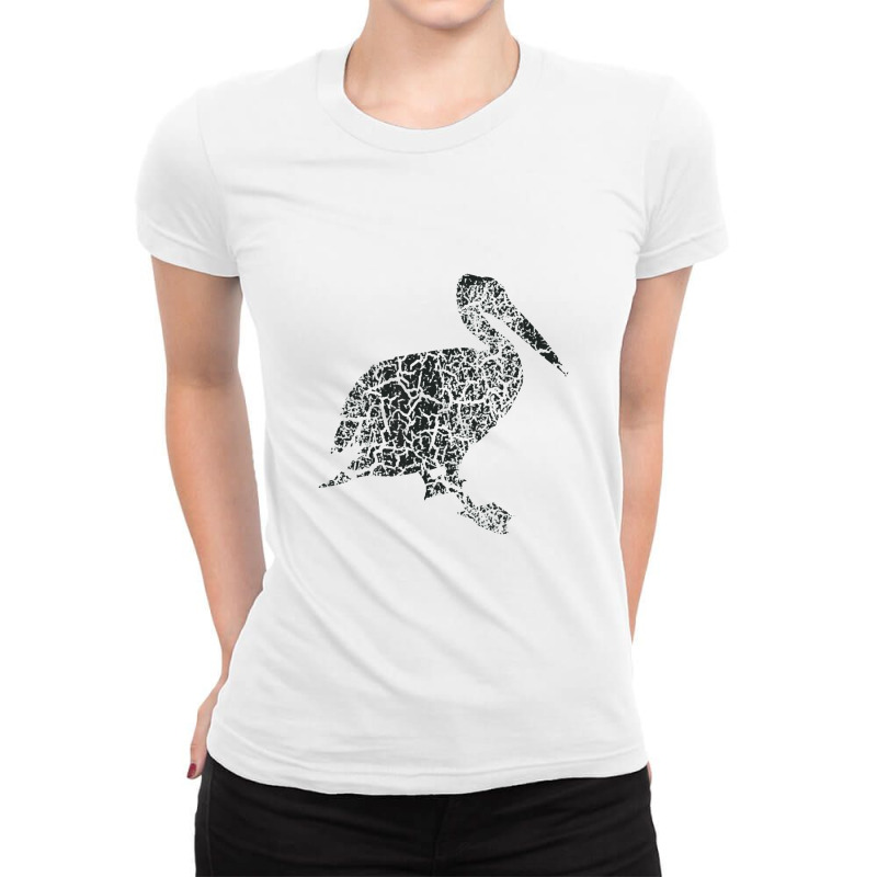 Pelican Distressed Print Ladies Fitted T-Shirt by baytrentroi | Artistshot